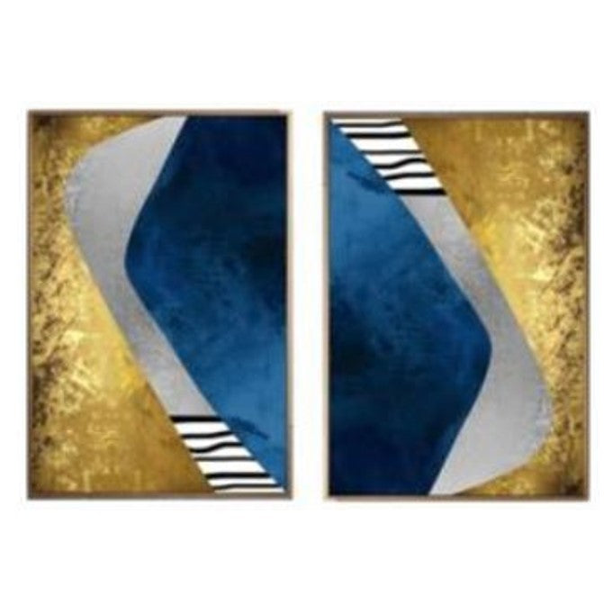 Box Frame Canvas Print - Gold/Blue A1083