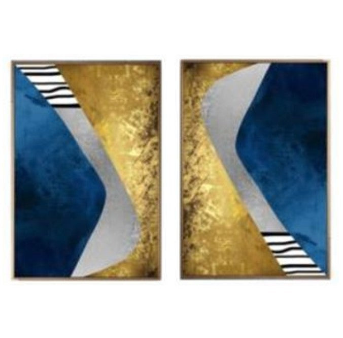 Box Frame Canvas Print - Gold/Blue A1083