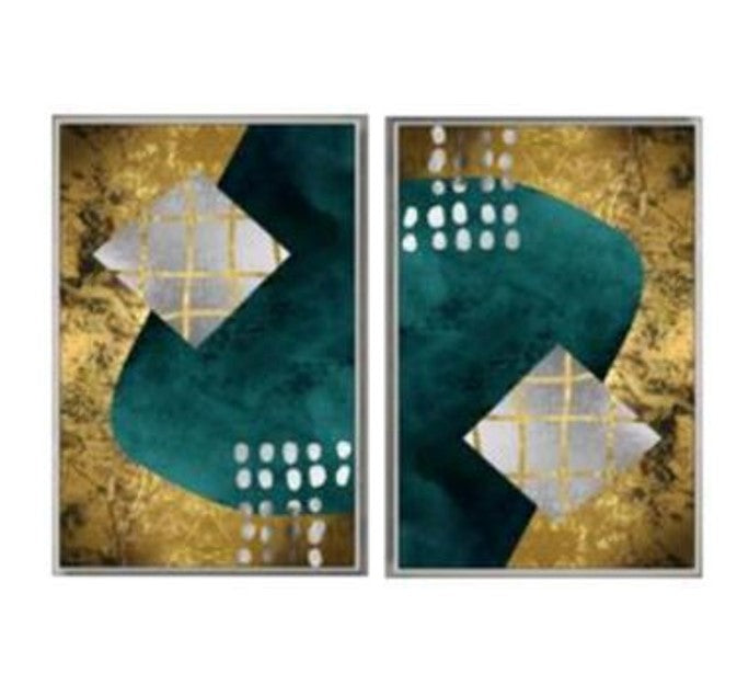 Box Frame Canvas Print - Gold/Green S988